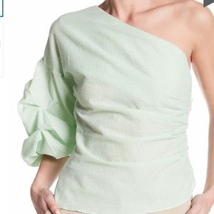 DO+BE Striped One Shoulder Blouse NWOT!